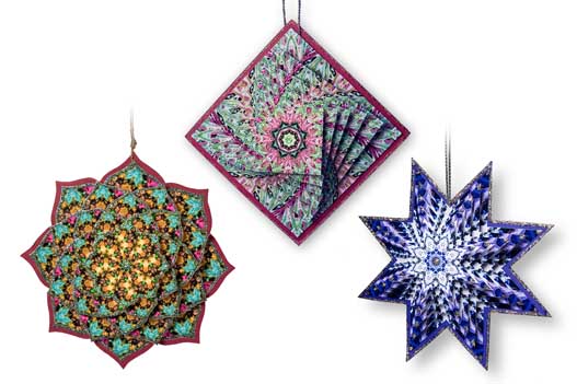 These 3D ornaments were printed on glossy photo paper.